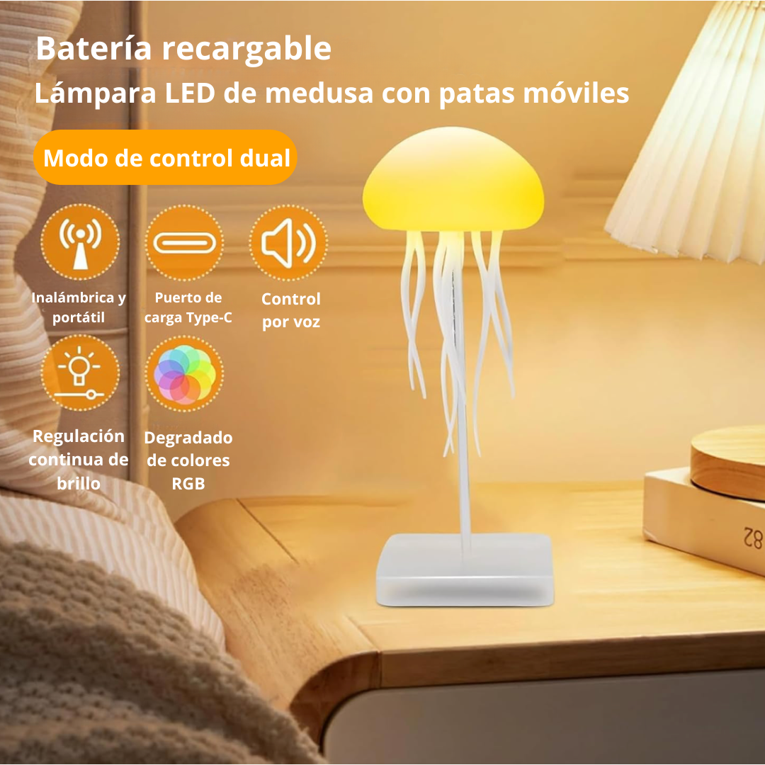 Lampara Nocturna de Medusa con Luz LED