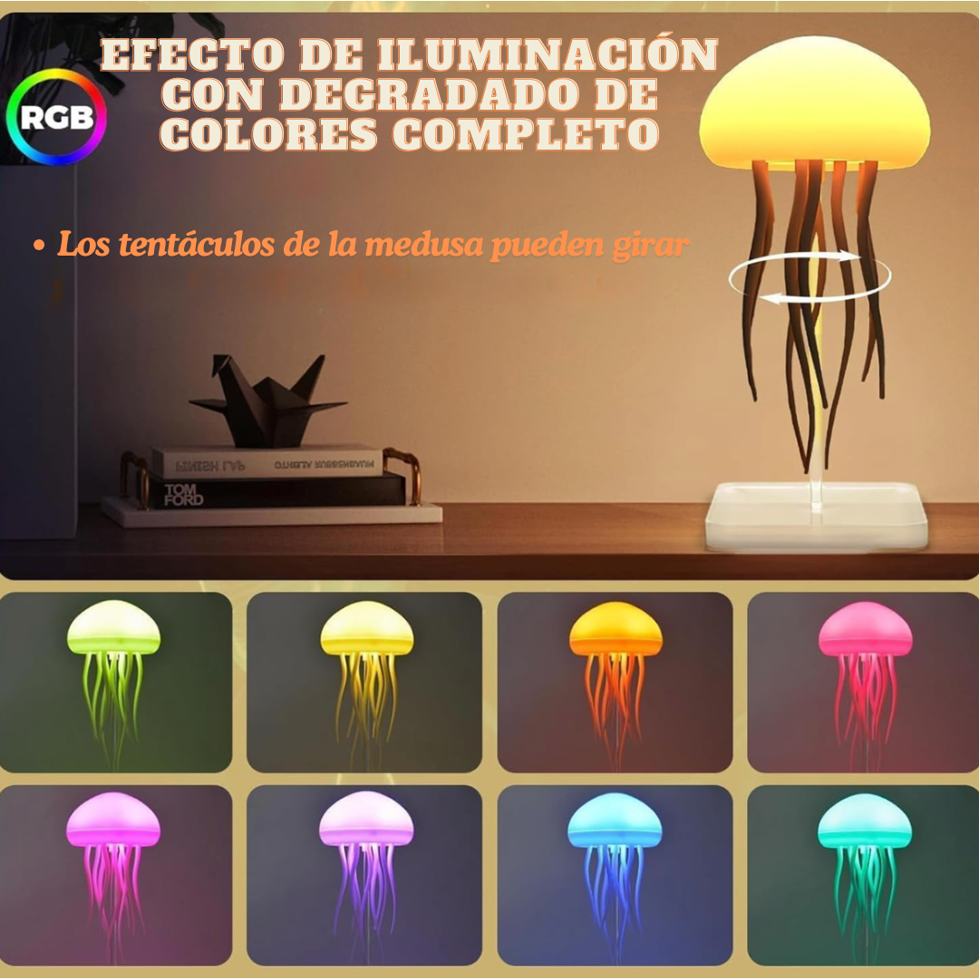 Lampara Nocturna de Medusa con Luz LED