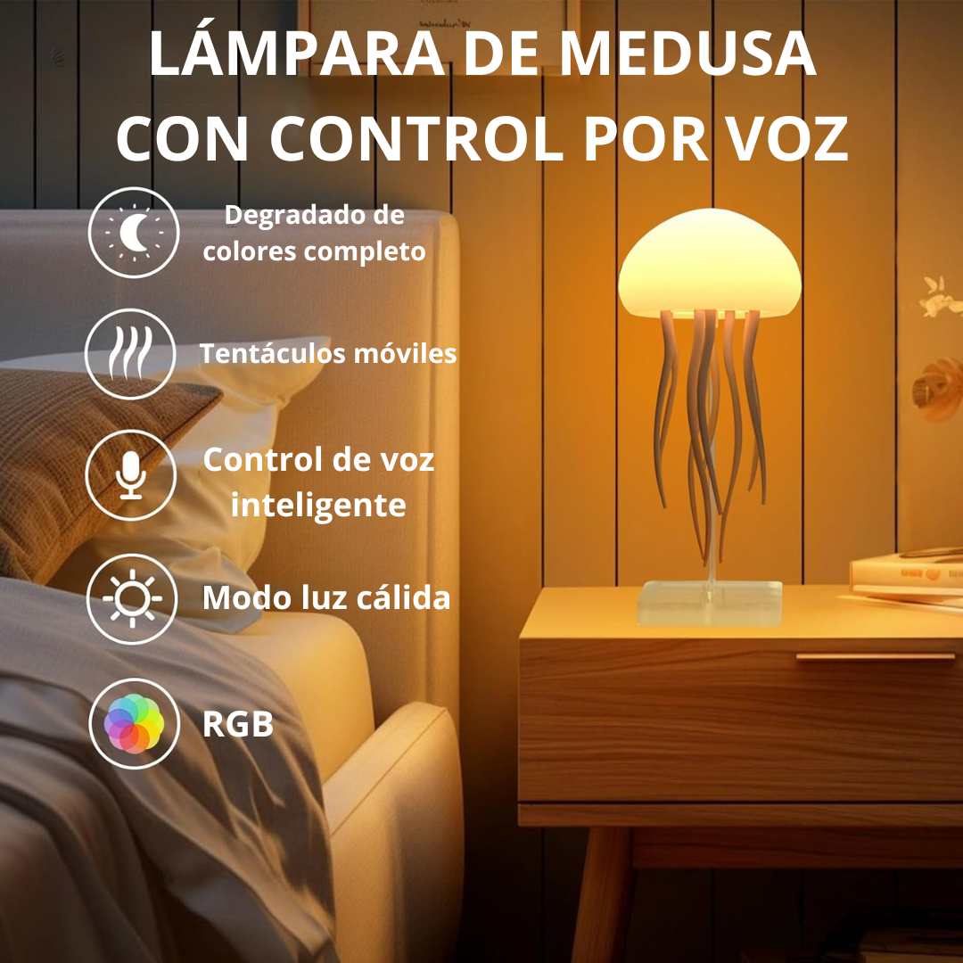 Lampara Nocturna de Medusa con Luz LED